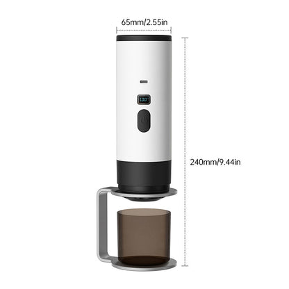 Portable Wireless 3-in-1 Espresso Maker, 7800mAh, Car/Home/Camping, Ground/Capsule Coffee.