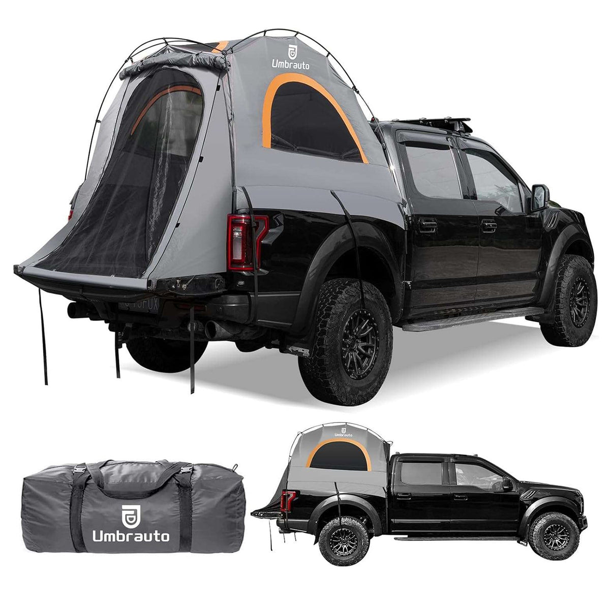 Umbrauto Truck Bed Tent for 6.4-6.7 ft Beds, Pre-Assembled Poles, PU3000 Waterproof