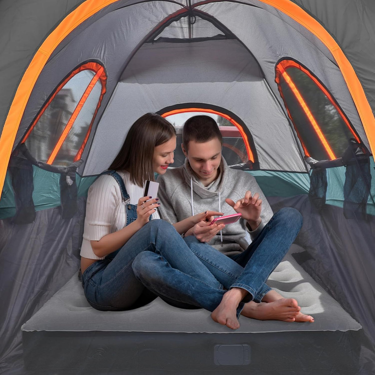 Umbrauto Truck Bed Tent with Awning for 5.5-5.8 ft Beds, PU3000 Waterproof