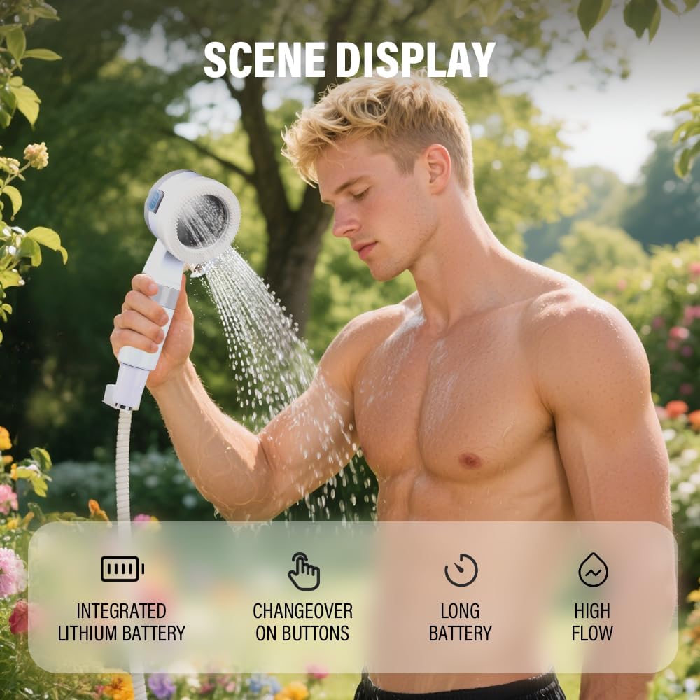 AquaBlast Pro Rechargeable Outdoor Shower Pump | Portable for Camping, Pets & Cars - Hazli Collection