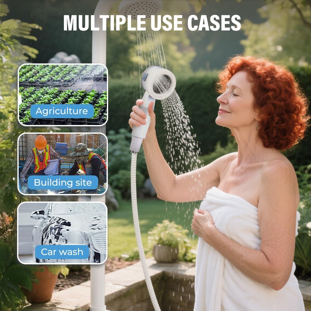 AquaBlast Pro Rechargeable Outdoor Shower Pump | Portable for Camping, Pets & Cars - Hazli Collection