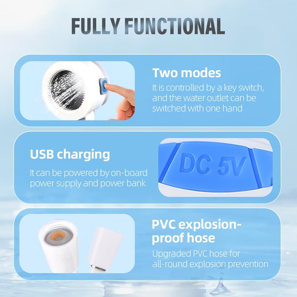 AquaBlast Pro Rechargeable Outdoor Shower Pump | Portable for Camping, Pets & Cars - Hazli Collection