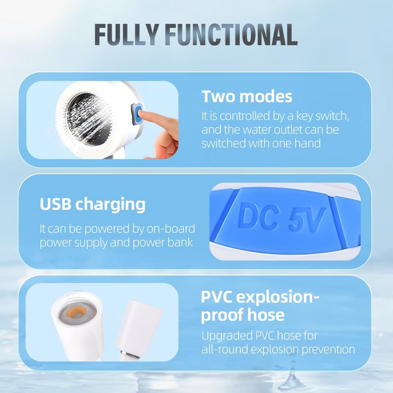 AquaBlast Pro Rechargeable Outdoor Shower Pump | Portable for Camping, Pets & Cars - Hazli Collection