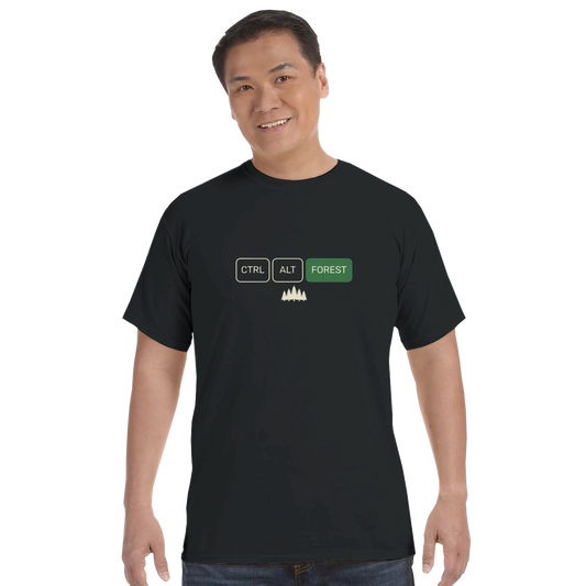 'CTRL ALT Forest' Camping T-Shirt | Funny Tech & Outdoor Humor Tee | Hazli Collection - Hazli Collection