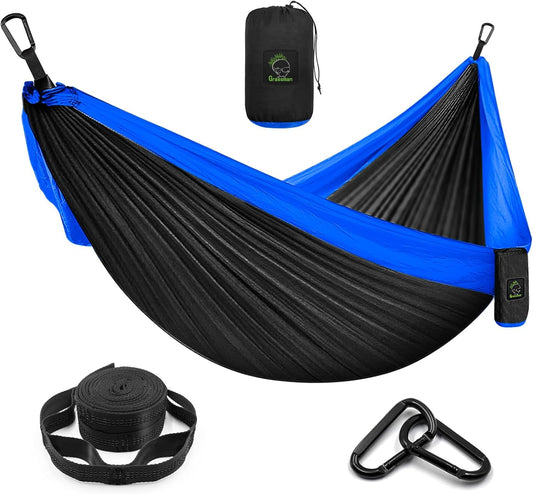 Camping Hammock Double & Single | 500lb Capacity, Tree Straps Included | 210T Parachute Nylon - Hazli Collection