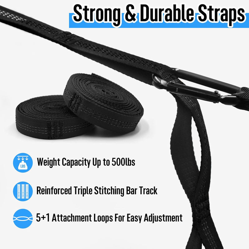 Camping Hammock Double & Single | 500lb Capacity, Tree Straps Included | 210T Parachute Nylon - Hazli Collection