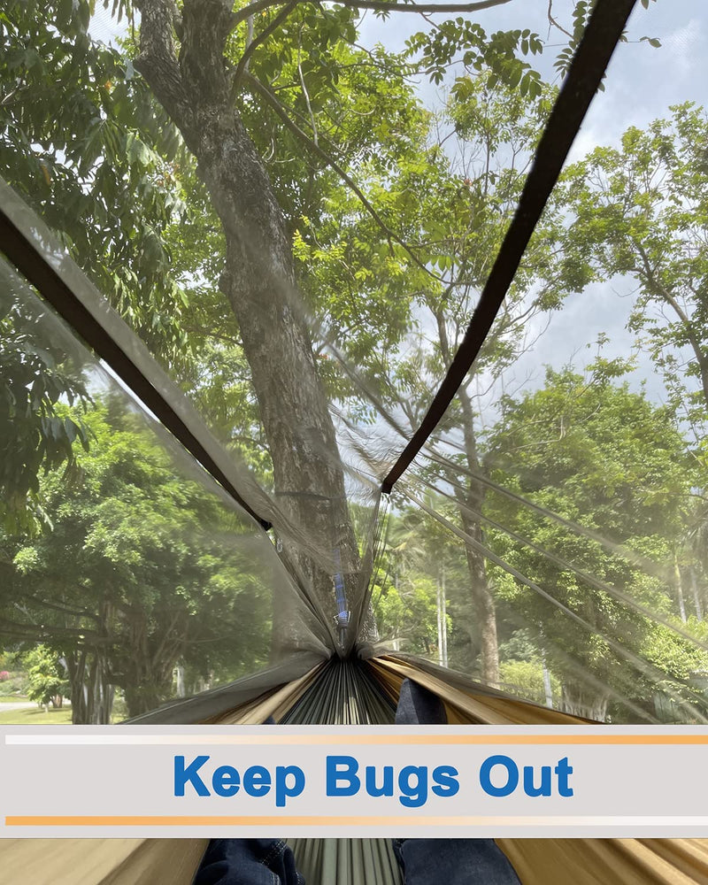 Camping Hammock with Mosquito Net & Rain Fly | 600lb Double, Waterproof 3000mm | Complete Kit - Hazli Collection