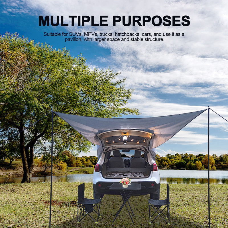 Car Side Trunk Canopy Tent | Water-Resistant 2000-3000mm, Iron Pipe Frame | All-Season Camping - Hazli Collection