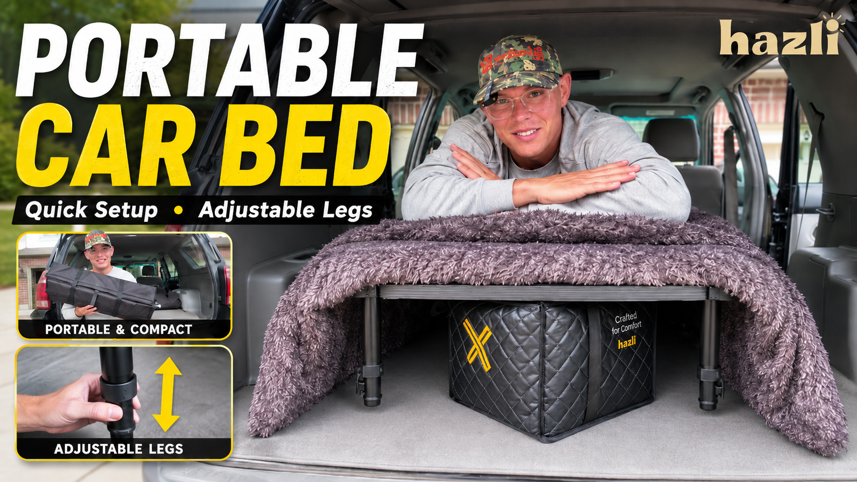 Load video: hazli portable car bed platform for suv