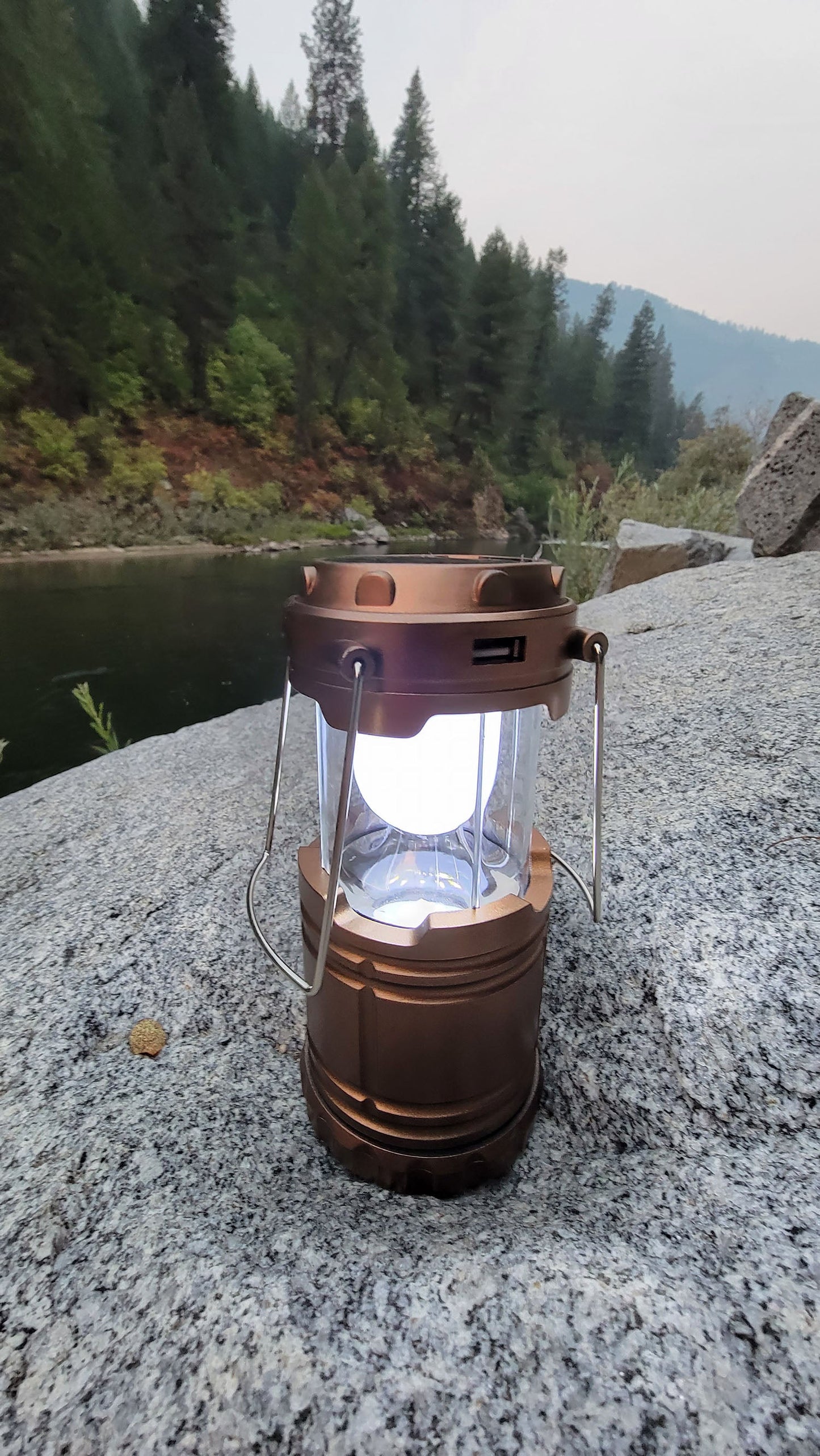 Collapsible Solar Lantern | Triple-Power LED Camping Light | Solar + USB + Battery - Hazli Collection