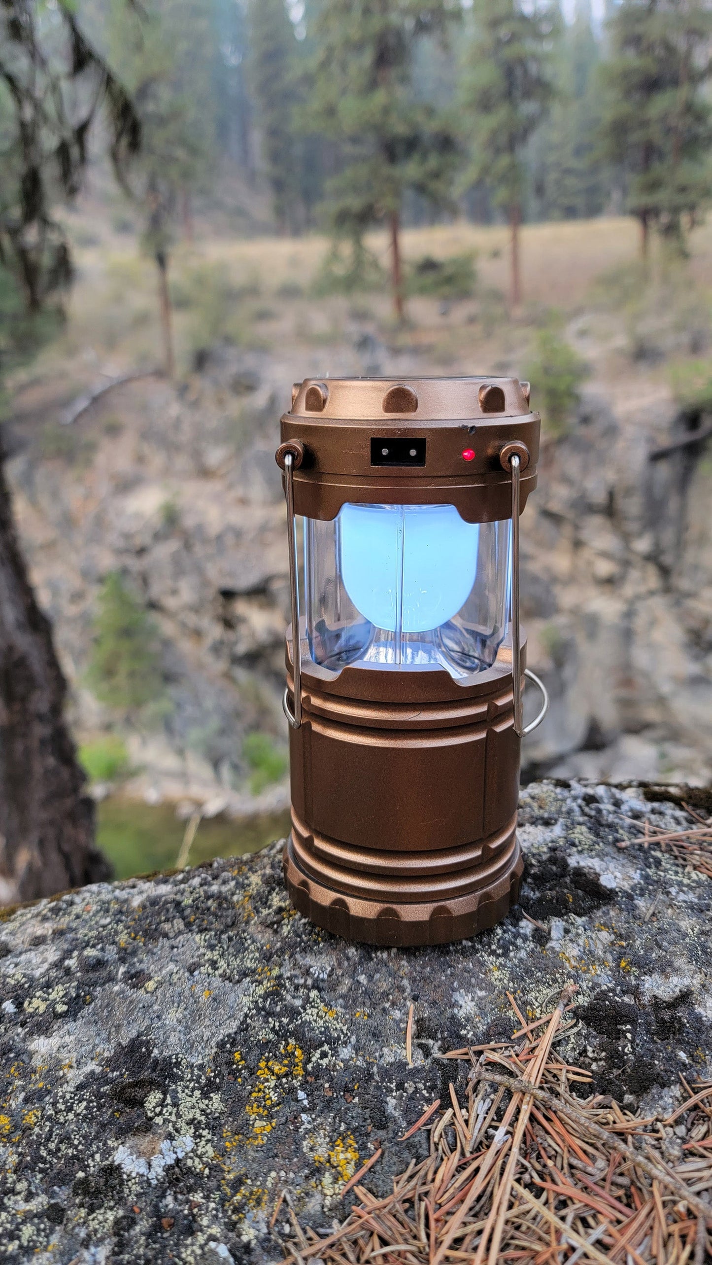 Collapsible Solar Lantern | Triple-Power LED Camping Light | Solar + USB + Battery - Hazli Collection