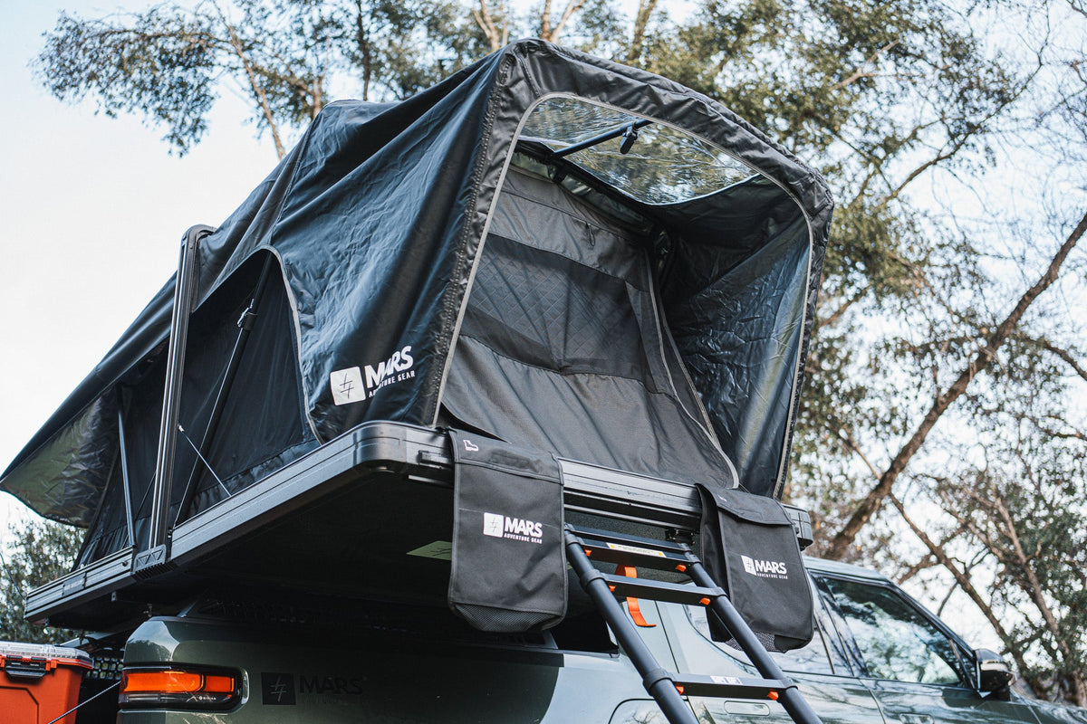 Mars Horizon Hard Shell Rooftop Tent with Ladder, Mattress & Insulation Liner