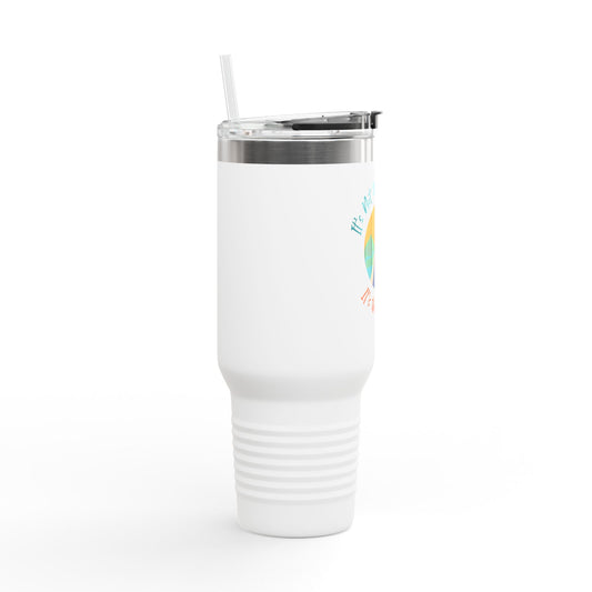 Inspirational Insulated Travel Mug 40oz | Double-Wall Stainless Steel | Adventure Quote - Hazli Collection