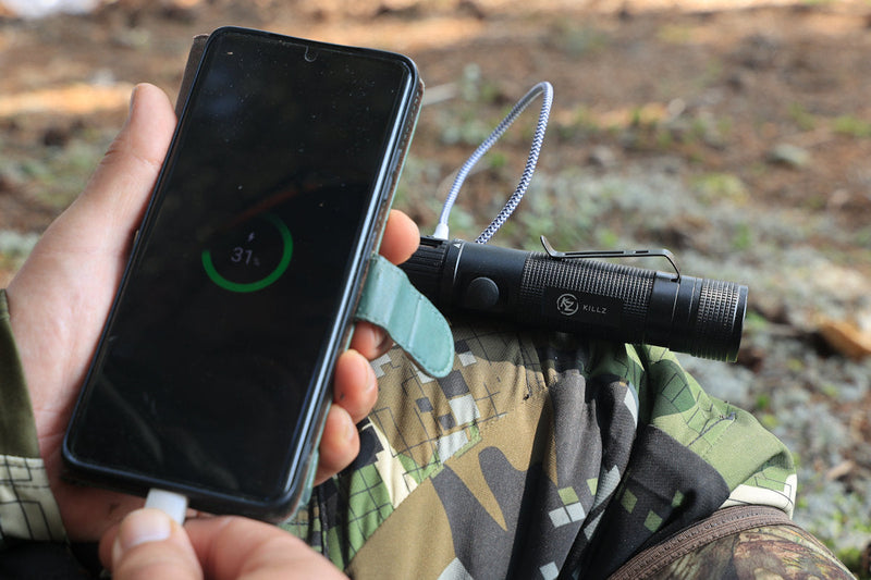 KILLZ Torch Z Flashlight + Charging Station Combo | Tactical LED + Power Bank - Hazli Collection