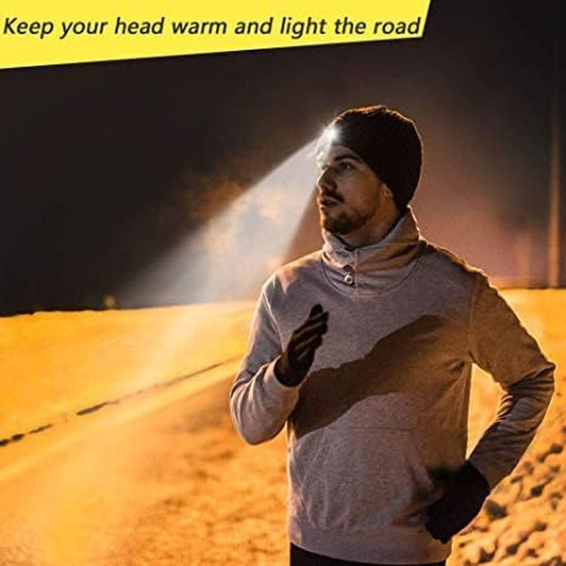 LED Headlamp Beanie Hat | USB Rechargeable, Hands-Free Light | Unisex Winter Cap - Hazli Collection