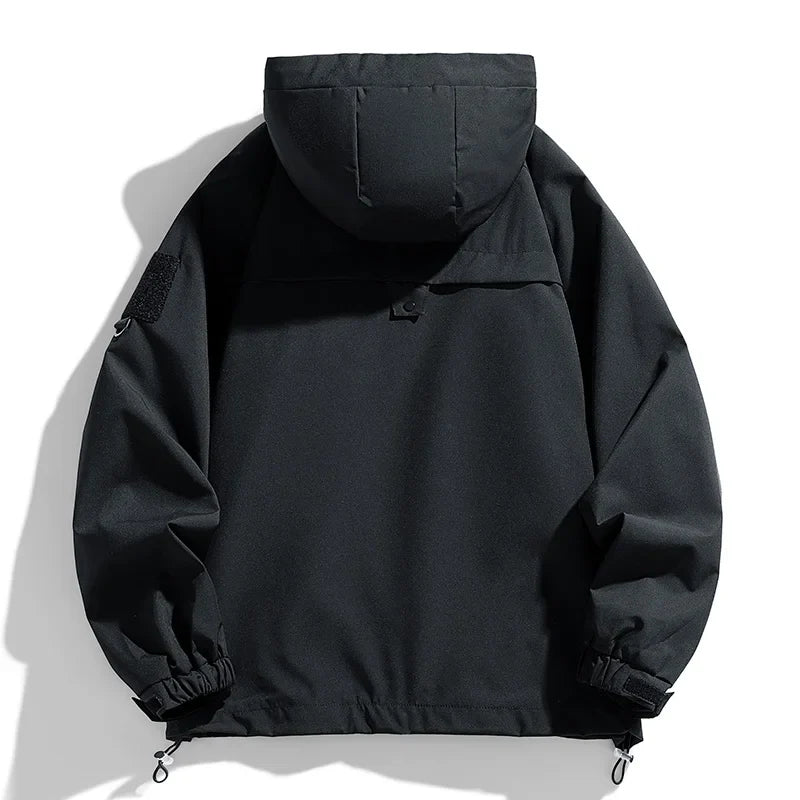 Men's Waterproof Windbreaker Jacket | Lightweight Hooded Softshell | Hiking & Camping - Hazli Collection