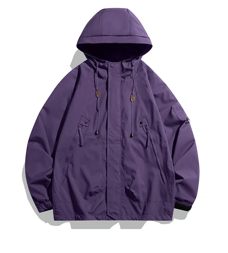 Men's Waterproof Windbreaker Jacket | Lightweight Hooded Softshell | Hiking & Camping - Hazli Collection