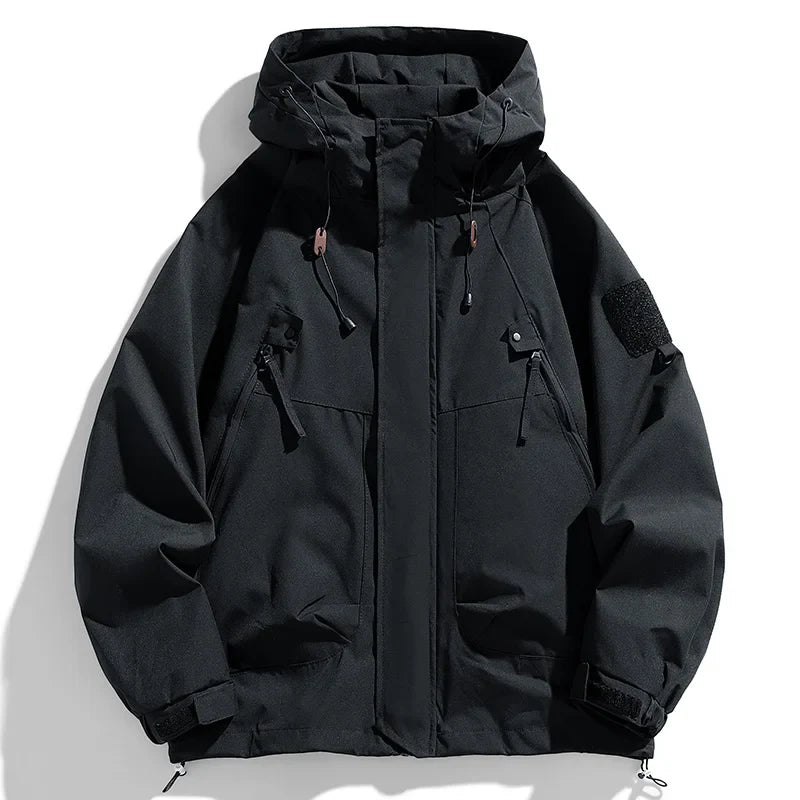 Men's Waterproof Windbreaker Jacket | Lightweight Hooded Softshell | Hiking & Camping - Hazli Collection