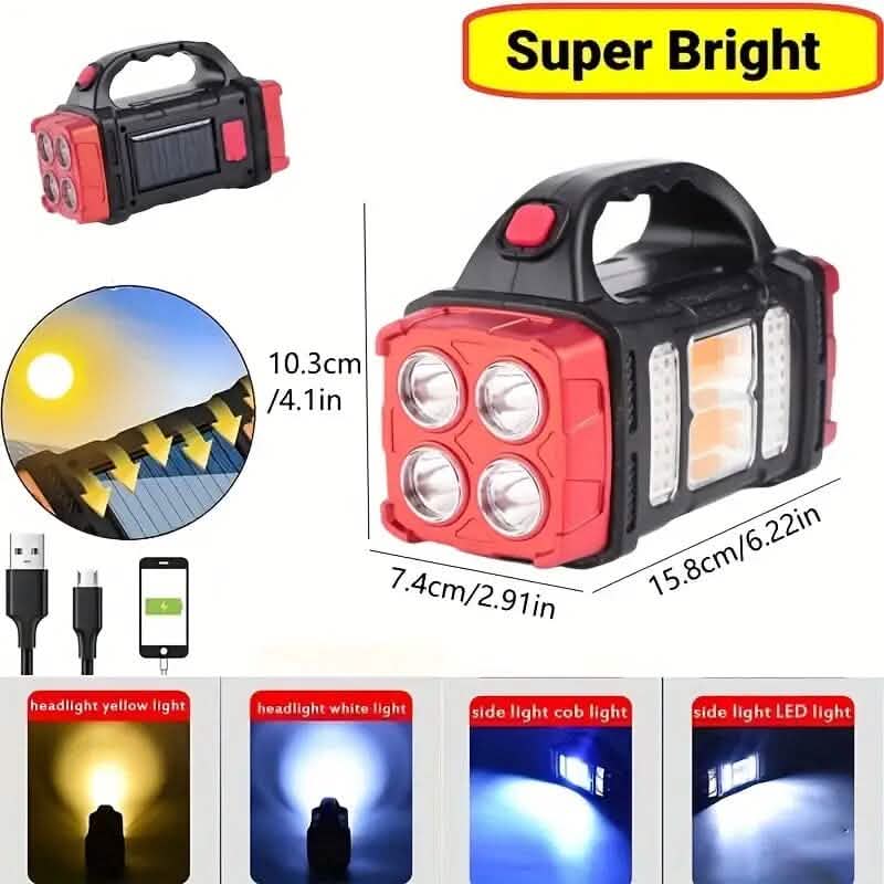 Multifunctional LED Solar Camping Light | 500 Lumens, USB + Solar Charge | Water-Resistant - Hazli Collection