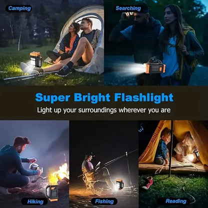Multifunctional LED Solar Camping Light | 500 Lumens, USB + Solar Charge | Water-Resistant - Hazli Collection