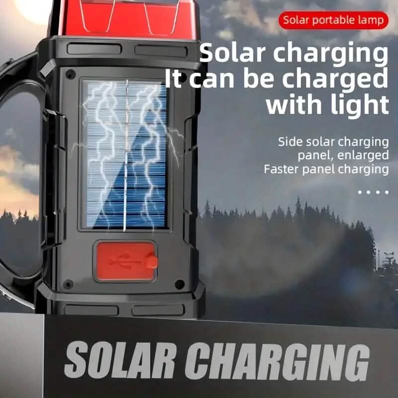 Multifunctional LED Solar Camping Light | 500 Lumens, USB + Solar Charge | Water-Resistant - Hazli Collection