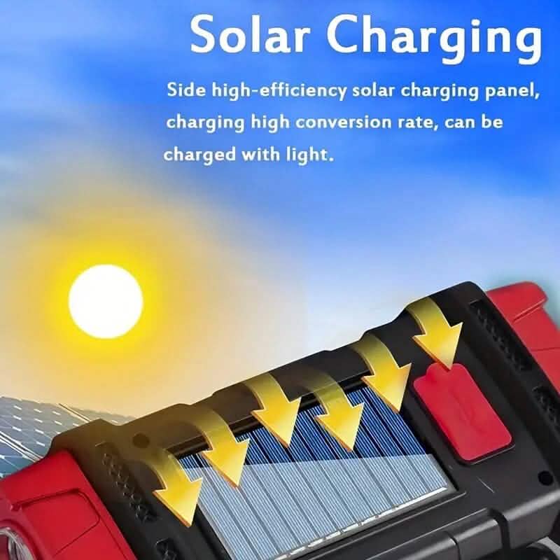 Multifunctional LED Solar Camping Light | 500 Lumens, USB + Solar Charge | Water-Resistant - Hazli Collection