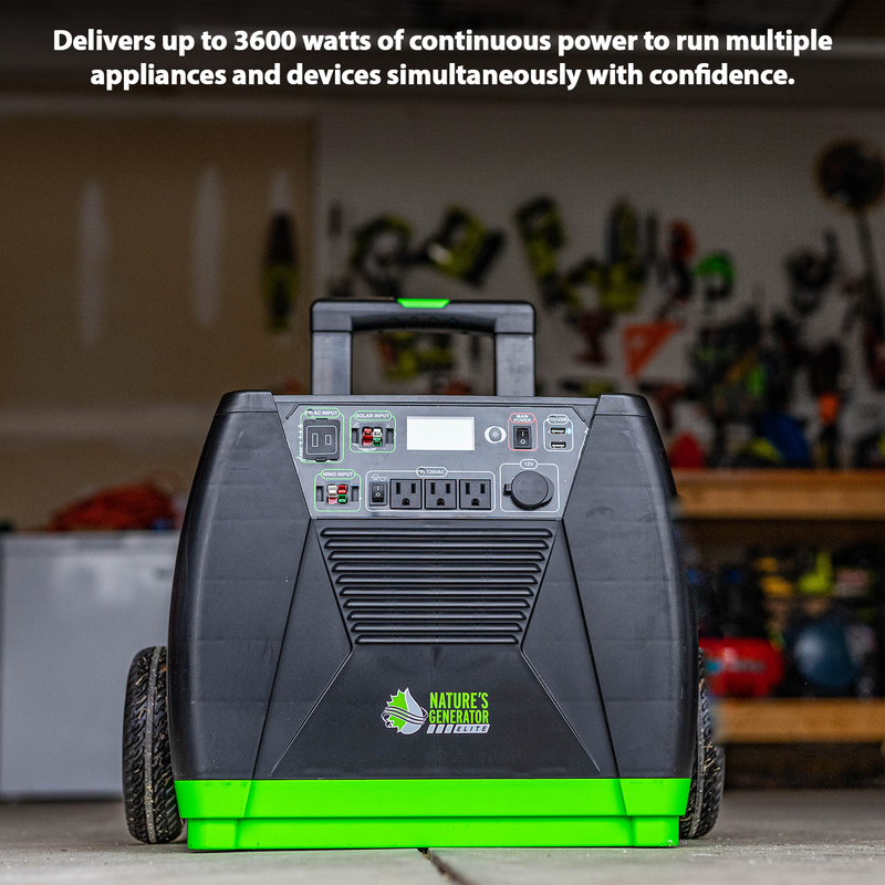 Nature's Generator Elite Gold System | 3600W + Solar Panels Included | Complete Off-Grid Kit - Hazli Collection
