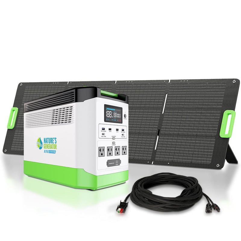 Nature's Generator Lithium 1800 | 1800W LiFePO4 Solar Generator | Expandable to 3600W - Hazli Collection