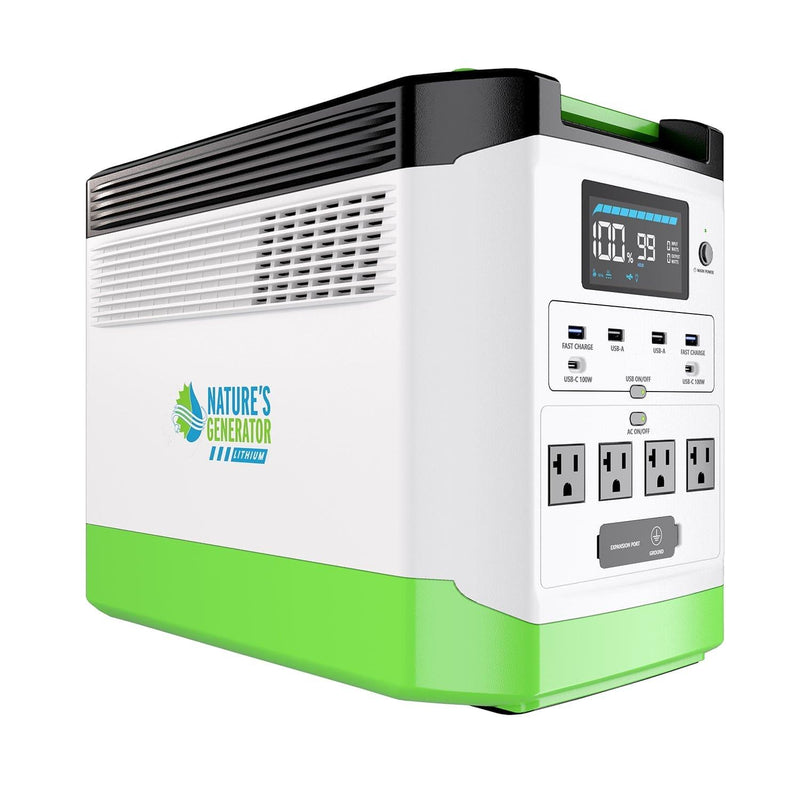 Nature's Generator Lithium 1800 | 1800W LiFePO4 Solar Generator | Expandable to 3600W - Hazli Collection
