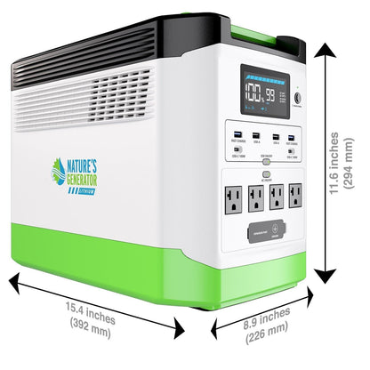 Nature's Generator Lithium 1800 | 1800W LiFePO4 Solar Generator | Expandable to 3600W - Hazli Collection