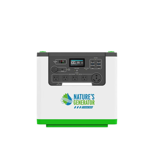 Nature's Generator Lithium 3600 | 3600W LiFePO4 Power Station | Solar, Wind & AC Charging - Hazli Collection