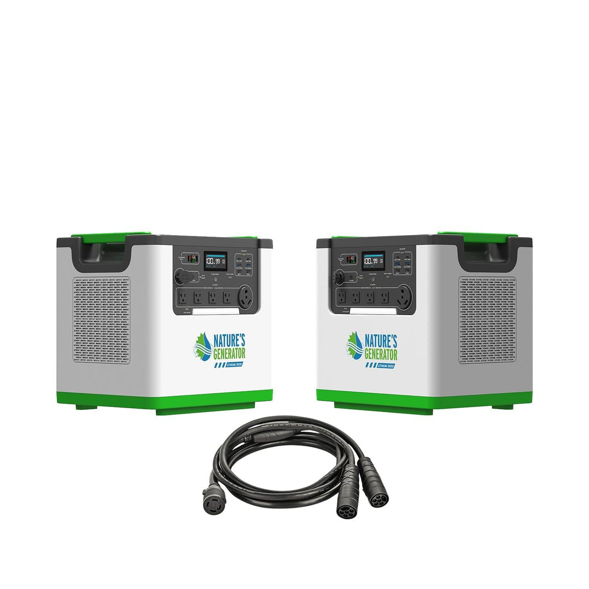 Nature's Generator Lithium 3600 | 3600W LiFePO4 Power Station | Solar, Wind & AC Charging - Hazli Collection