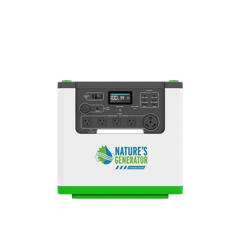 Nature's Generator Lithium 3600 | 3600W LiFePO4 Power Station | Solar, Wind & AC Charging - Hazli Collection