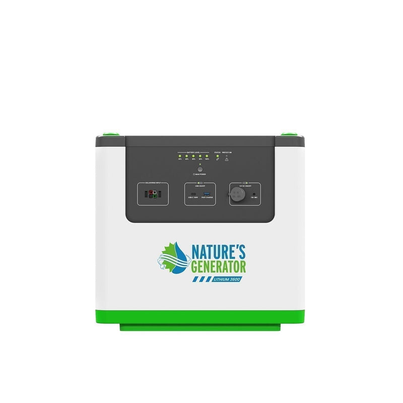 Nature's Generator Lithium 3600 | 3600W LiFePO4 Power Station | Solar, Wind & AC Charging - Hazli Collection