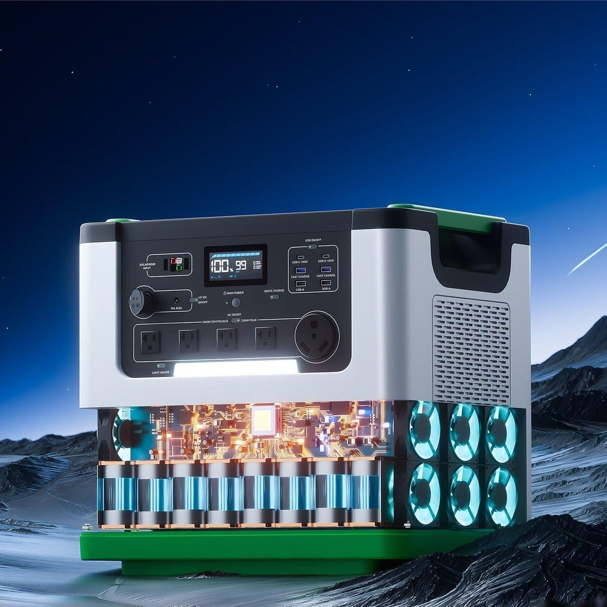 Nature's Generator Lithium 3600 | 3600W LiFePO4 Power Station | Solar, Wind & AC Charging - Hazli Collection