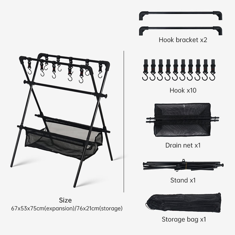 Outdoor Camping Folding Shelf & Drying Rack | Portable Car Camping Organizer - Hazli Collection