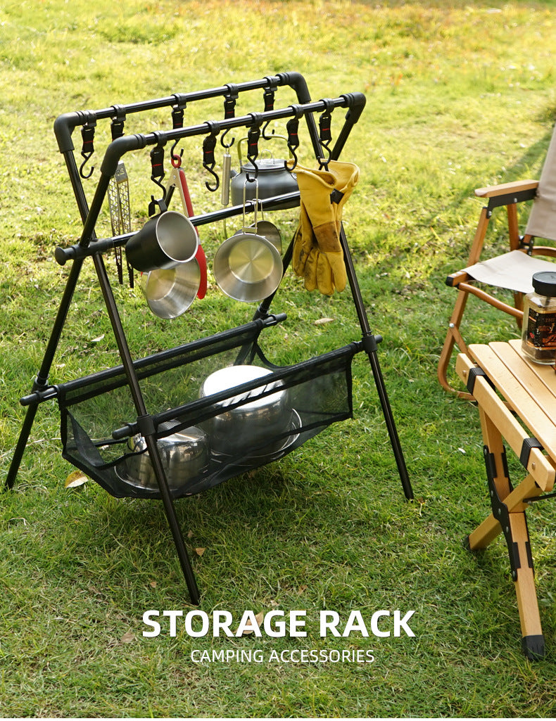 Outdoor Camping Folding Shelf & Drying Rack | Portable Car Camping Organizer - Hazli Collection