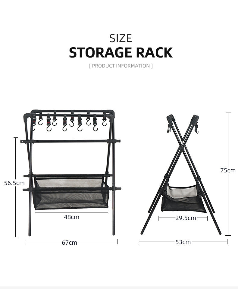 Outdoor Camping Folding Shelf & Drying Rack | Portable Car Camping Organizer - Hazli Collection