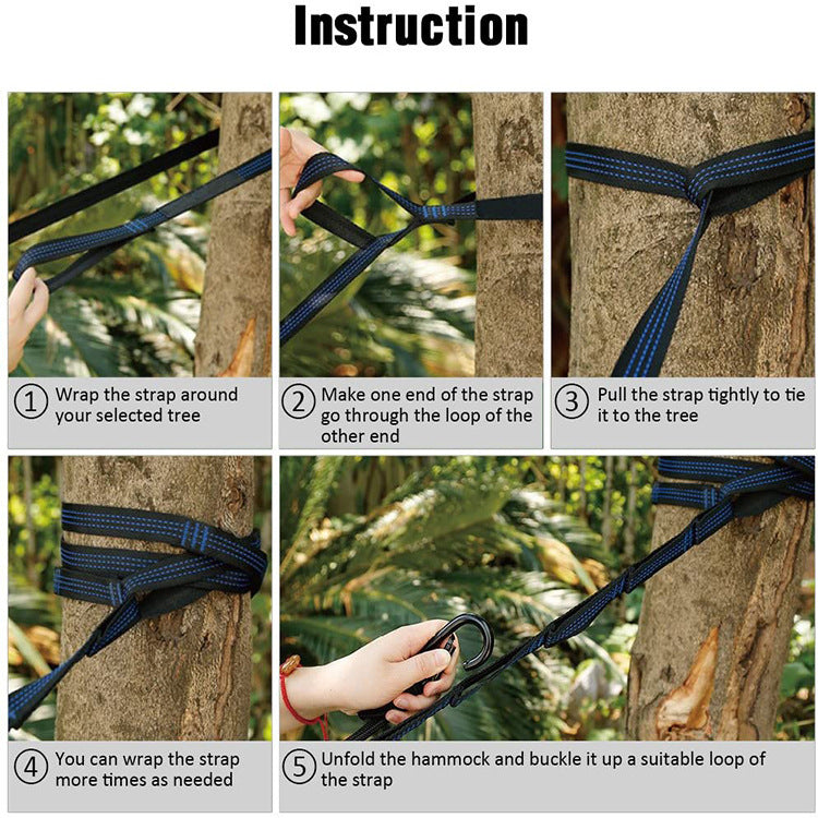 Outdoor Camping Hammock | 800kg Capacity, 210T Nylon Parachute Cloth | Tree Straps & Carabiners - Hazli Collection