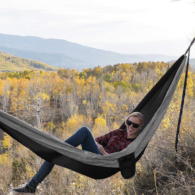 Outdoor Camping Hammock | 800kg Capacity, 210T Nylon Parachute Cloth | Tree Straps & Carabiners - Hazli Collection