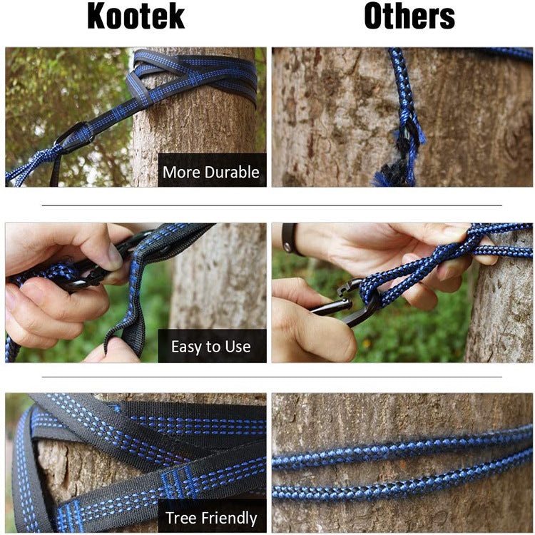 Outdoor Camping Hammock | 800kg Capacity, 210T Nylon Parachute Cloth | Tree Straps & Carabiners - Hazli Collection