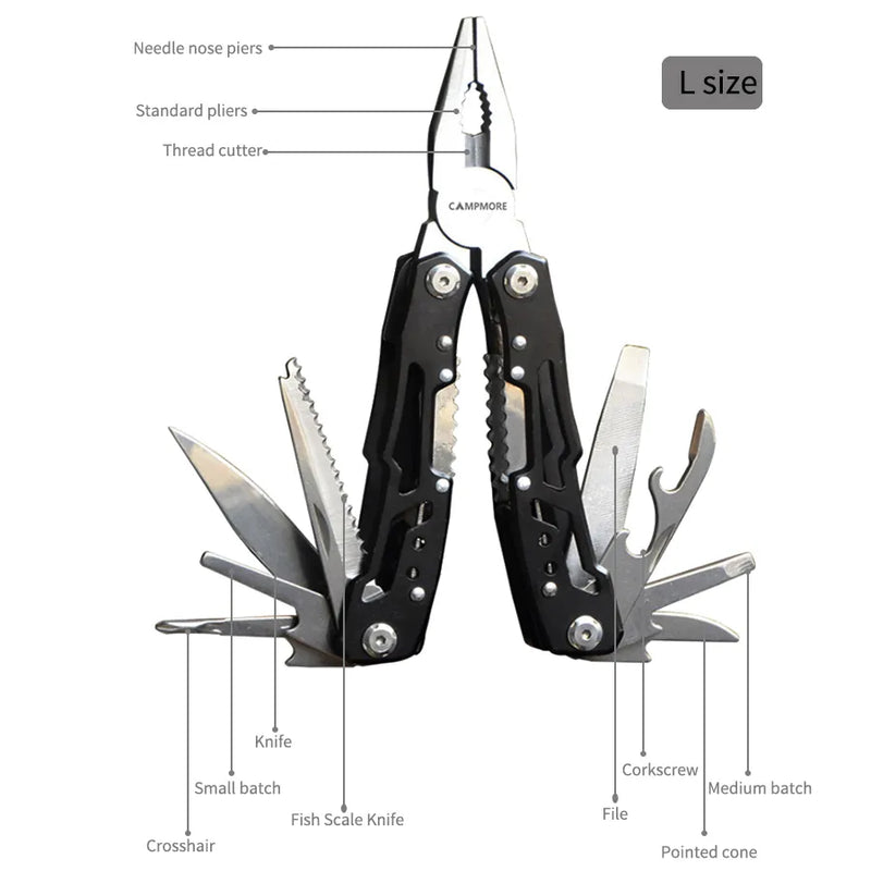 Outdoor Multitool Camping Portable Stainless Steel Edc Folding Multifunction Tools Emergency survival Knife Pliers - Hazli Collection 