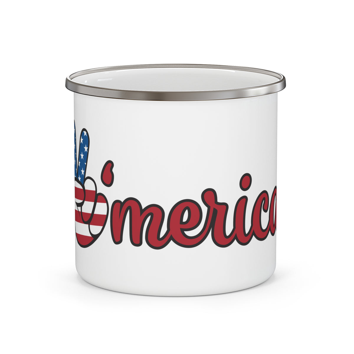 Patriotic Enamel Camping Mug - Perfect for Outdoor Adventures and Independence Day Celebrations - Hazli Collection