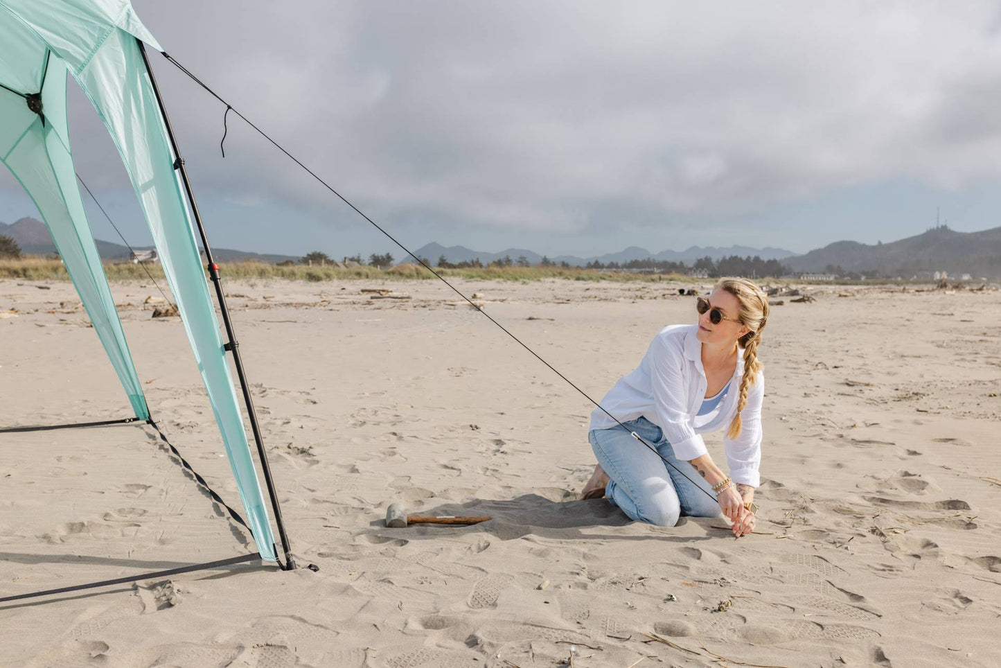 Pop 'N Go Canopy | UPF 50+ Windproof Sun Shelter | Quick-Pitch Beach Shade - Hazli Collection