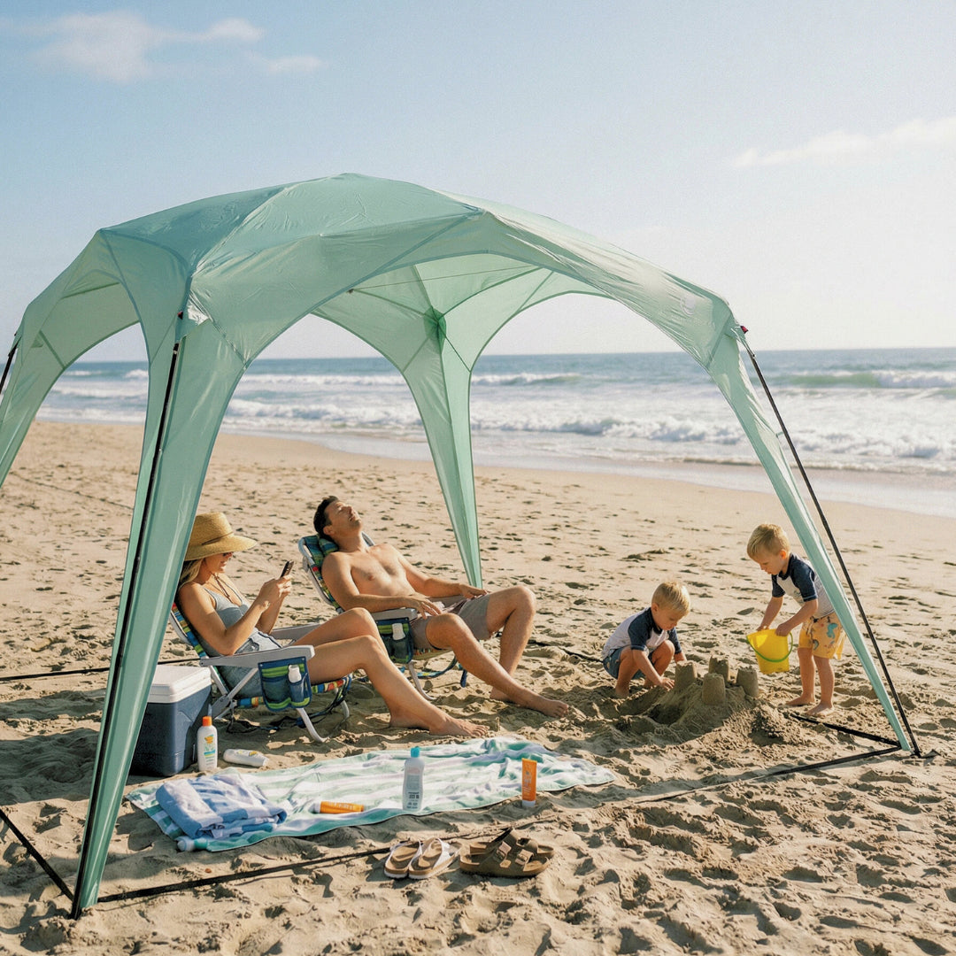 Pop 'N Go Canopy | UPF 50+ Windproof Sun Shelter | Quick-Pitch Beach Shade - Hazli Collection