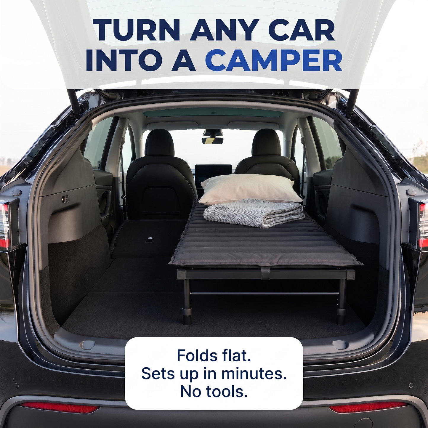Portable Bed for Car Camping - Adjustable Legs 52"–72" Sleeping Platform - Hazli Collection