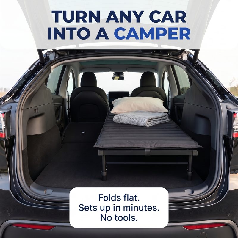 Portable Bed for Car Camping - Adjustable Legs 52"–72" Sleeping Platform - Hazli Collection