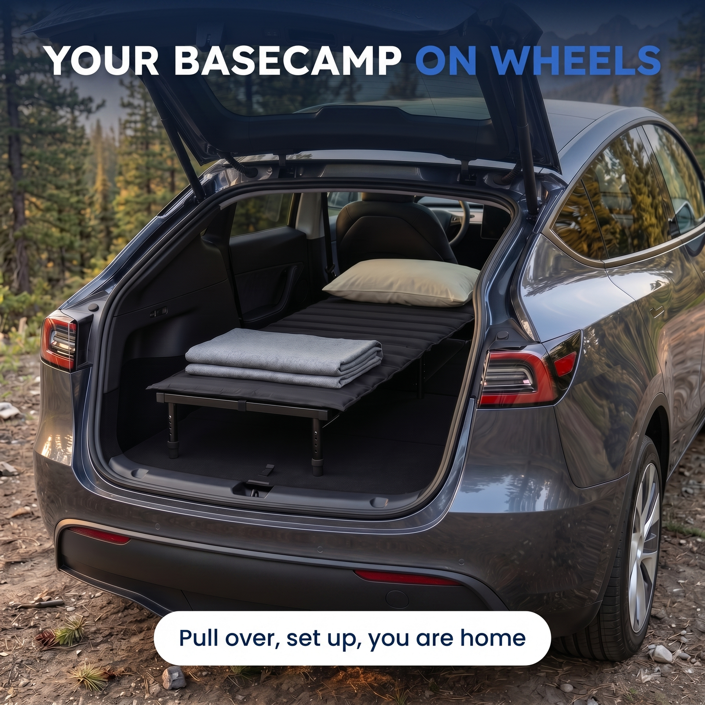 Portable Bed for Car Camping - Adjustable Legs 52"–72" Sleeping Platform - Hazli Collection