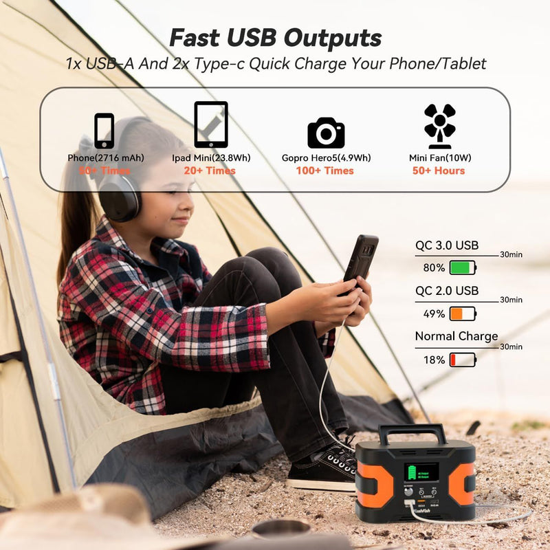 Portable Power Station 200W | CPAP Backup Battery | Camping & Emergency Ready - Hazli Collection
