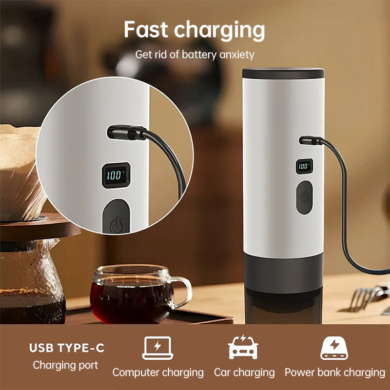 Portable Wireless Espresso Maker | 3-in-1, 7800mAh Battery | Car, Home & Camping Coffee - Hazli Collection